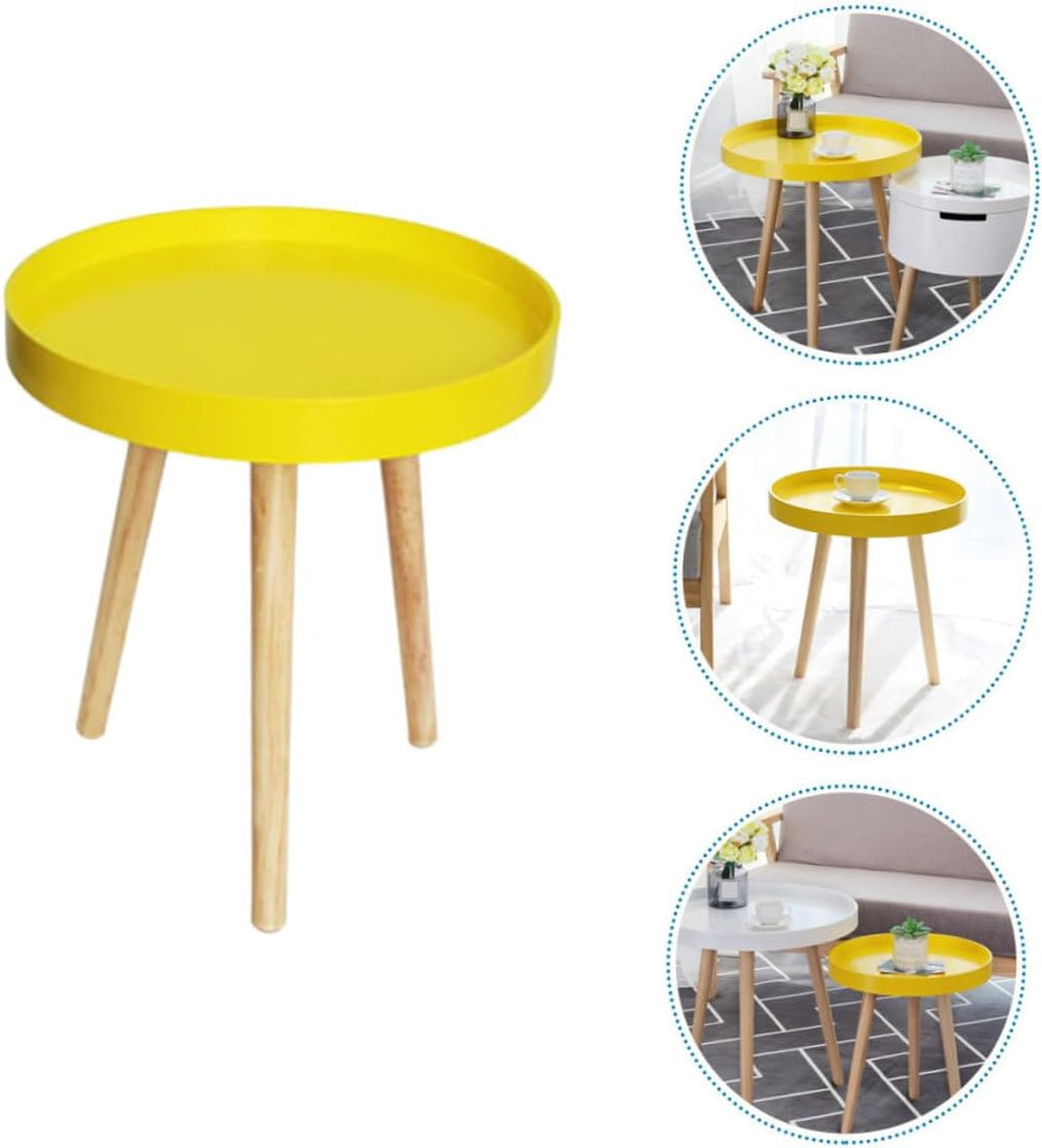 SUPVOX Modern Small Round Nordic Sofa Side Table, Yellow Mini Creative Indoor...
