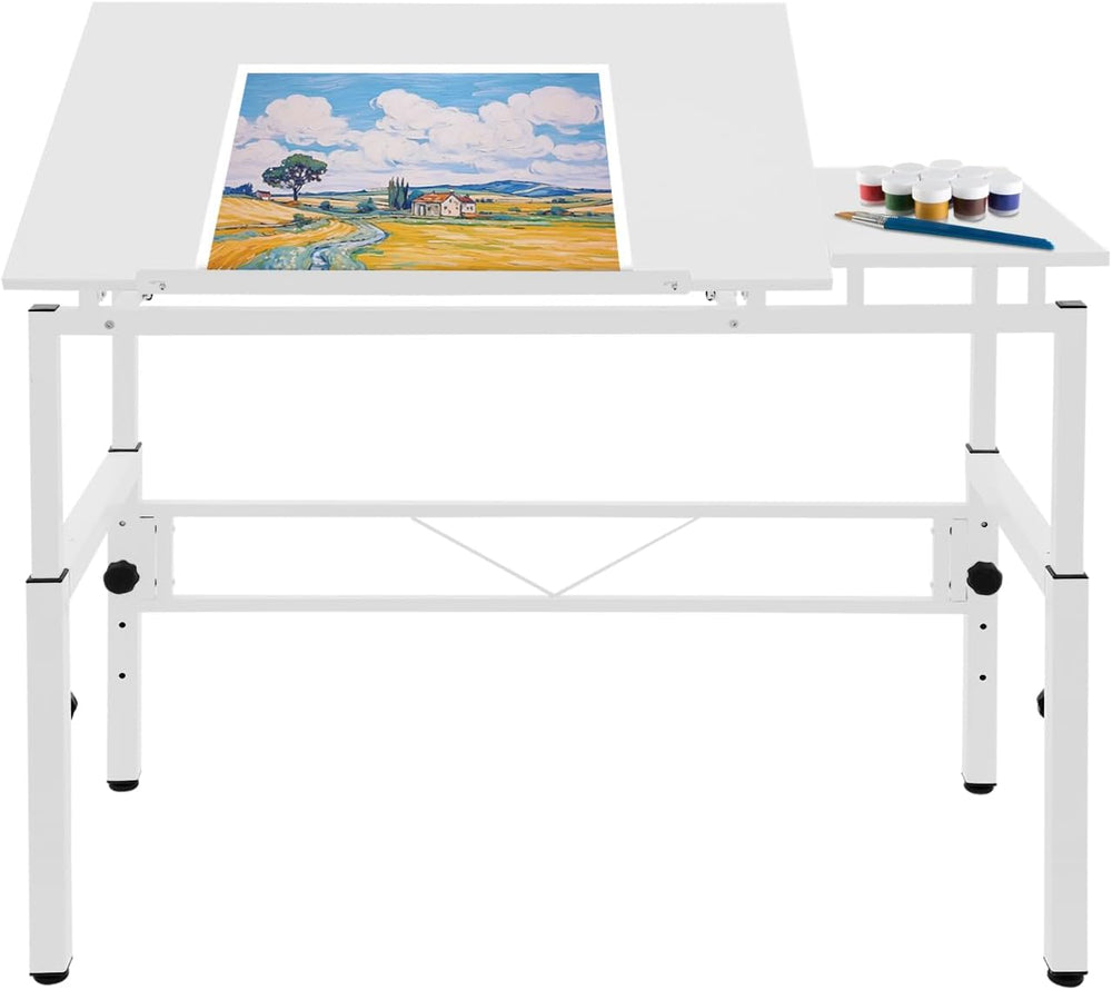 Tiltable Drafting Table, Adjustable Height Art Desk for Painting, Crafting | ...