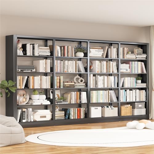 Bookshelf, Heavy Duty Metal Book Shelf, Industrial Bookshelves, 69” Black