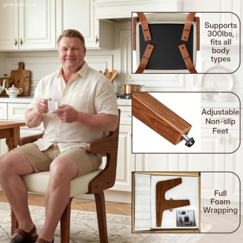Dining Chairs Set of 4,Mid Century Modern Kitchen Chair with Hanging Arm | Se...
