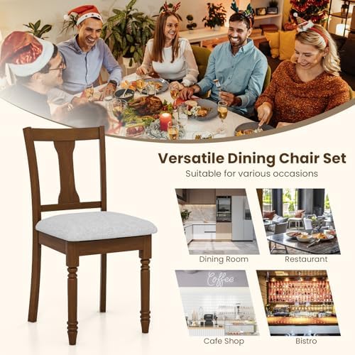 GOFLAME Upholstered Dining Chairs Set of 4, Wooden Dining Chairs with Padded ...