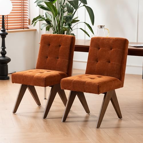 Rowill Modern Upholstered Dining Chairs Parsons Chair Linen Fabric Kitchen Ch...