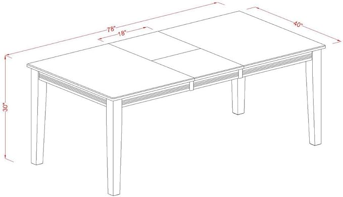 East West Furniture QUAN7-WHI-W 7 Piece Dining Table Set Consist of a Rectangle Dinner Table with Butterfly Leaf and 6 Dining Room Chairs, 40x78 Inch, Buttermilk & Cherry