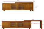 LKTART Mid Century Modern TV Stand,Extendable Entertainment Center for 65/70/75/80 Inch TV,Media Console for Living Room&Bedroom, Brown Ebony
