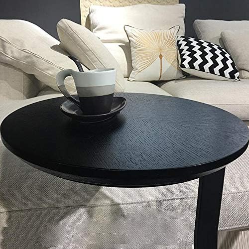Telephone Table, Black Solid Wood Side Table,Living Room Sofa Side Table,Roun...