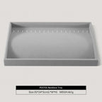 Velvet Jewelry Display Tray For Bracelet Pendant Necklace, Multi-Slot Stackable Storage Tray For Long Chain Jewelries, Drawer Insert Jewelry Organizer (Gray)