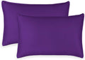 King Pillowcases by Pure Bamboo, Genuine 100% Organic Viscose Derived from Bamboo, Luxuriously Soft & Cooling, Double Stitching, Envelope Closure (2 King Pillowcases, Purple)