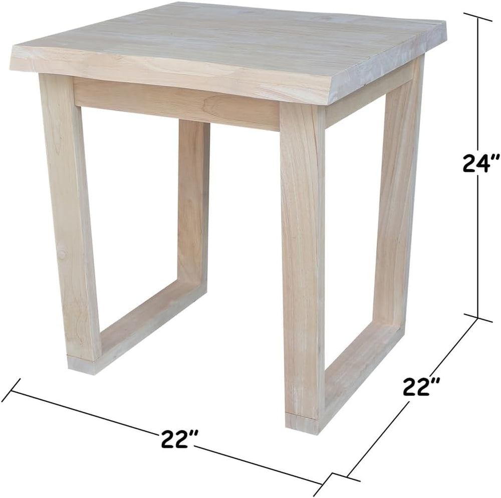 International Concepts Live Edge Solid Wood End Table - Unfinished