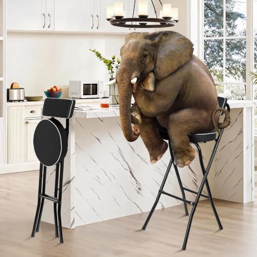 Folding Bar Stool with Footrest 1PCS Tall Folding Stool Foldable Chair