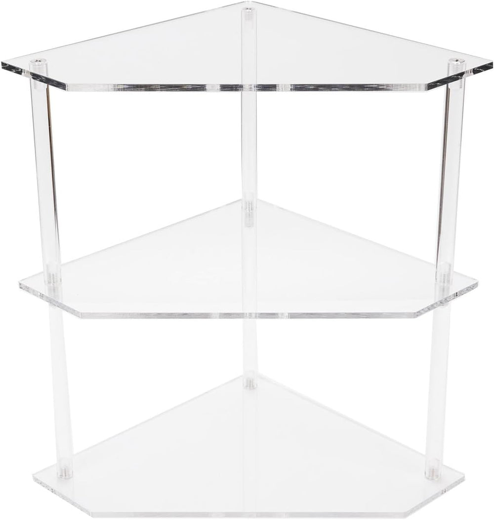Yosoo Acrylic Corner Table, Small 3 Tier Triangular End Table, Transparent &a...