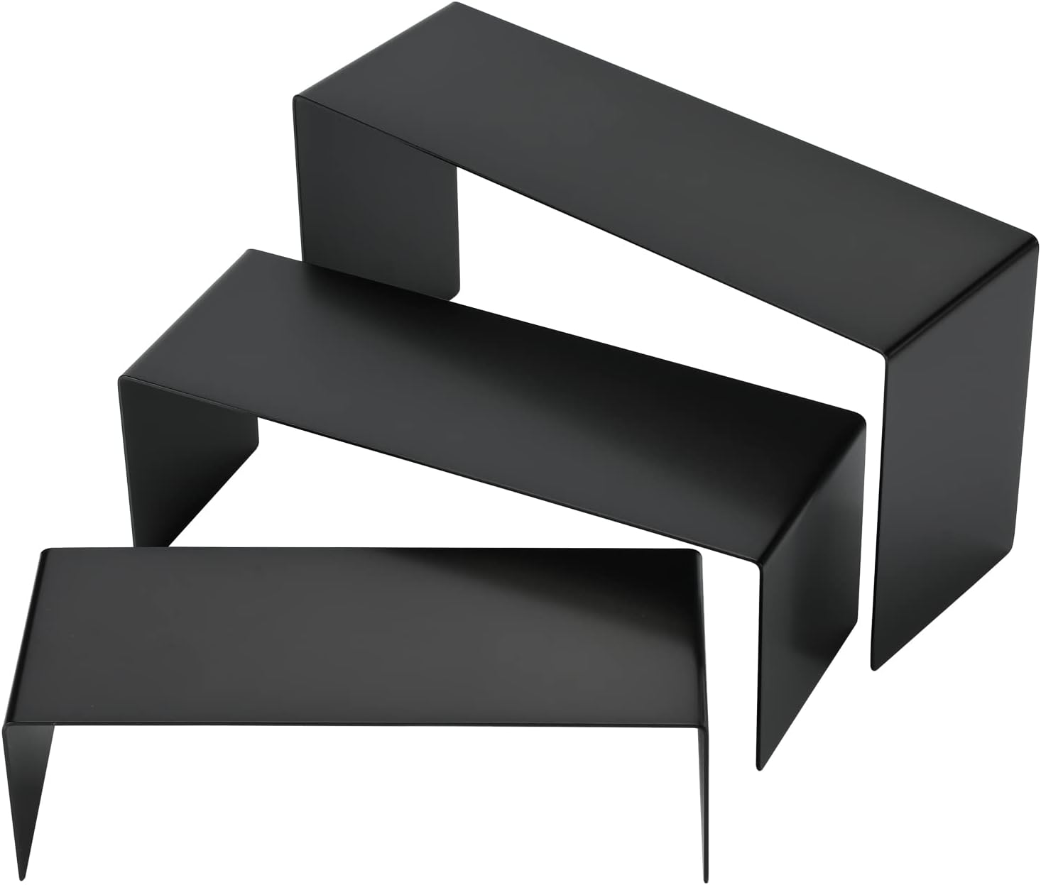 Purse Display Stand Handbag Display Stand Black Stainless Steel Display Risers Showcase Stand Product Stand Set (RCS 50% Recycled Post-consumer Metal)