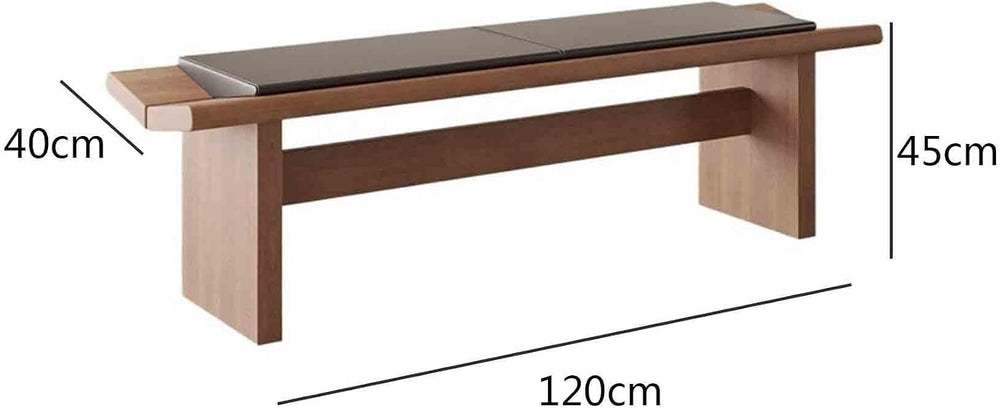 Modern Wooden Long Shoe-Changing Bench for Bedroom Dressing Room Leather Bed ...