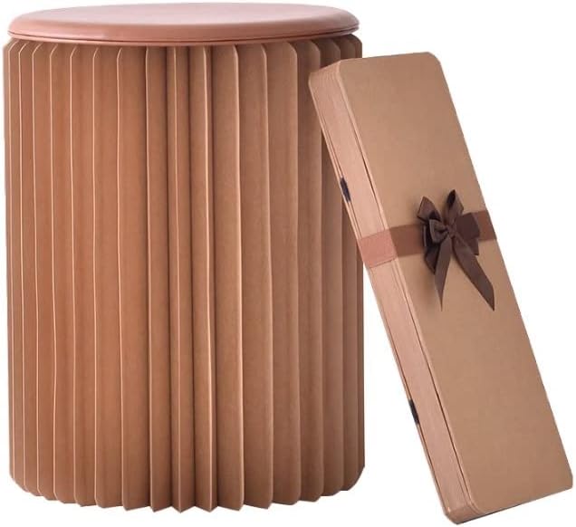 Brown Craft Paper Potable Stool - Folded Like A Book for Space Saving - Foot ...