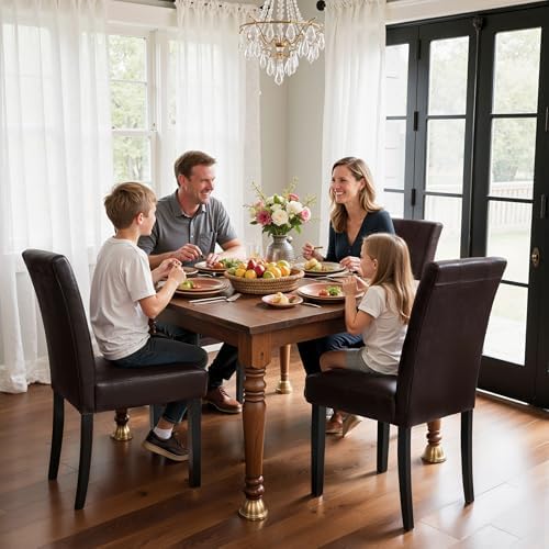 SyMax Dining Chairs Set of 4, Faux Leather Upholstered Dining Room Chairs, Mo...