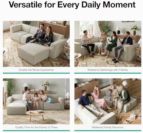 Novilla Modular Sectional Sofa, No Assembly Cloud Sectional Couch with Smarts...