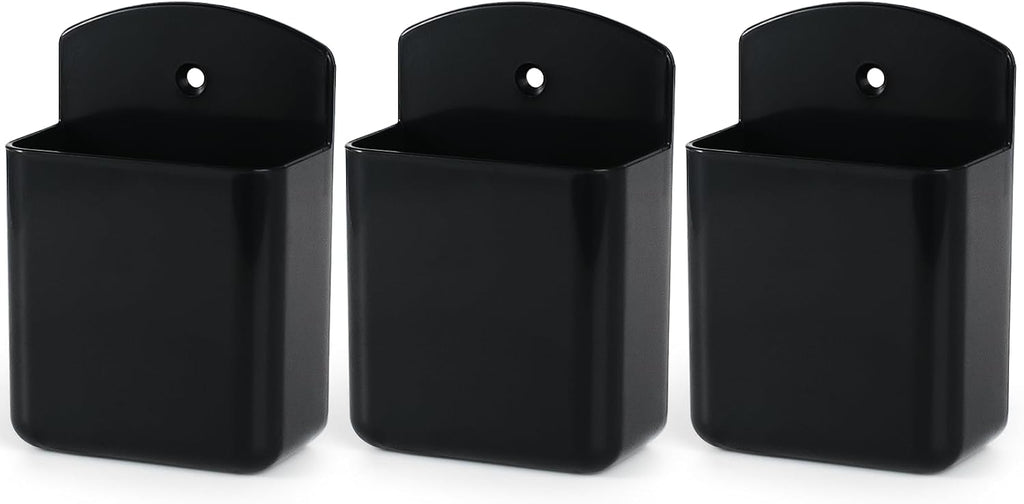 3 Pcs Remote Control Holder Wall TV Remote Holder Self Adhesive Marker Holder Pen Holder Stroage for Home Office School (Black)