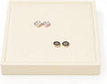 Oirlv Microfiber Jewelry Stud Earring tray Display Tray Earring Display Organizer Tray(Beige)