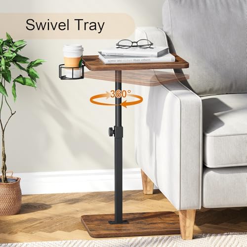 Giikin TV Tray Table, 360° Swivel Height Adjustable TV Trays for Eating on Co...