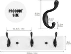 Wooden Coat Rack, Wall-Mounted Organizer for Closet, Entryway, Hallway, Foyer, Bedroom, Heavy Duty Double Hooks for Hanging Towels, Bags, Hats, Jackets, Key (WhiteBlack, 3 Hooks)