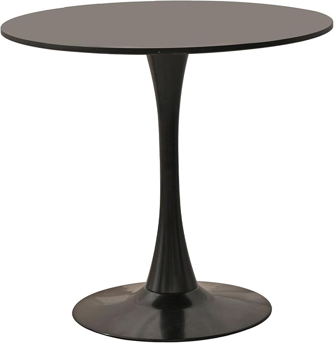 3-Pieces 31.5" Round Dining Table Set for 2, Black Dining Table & Velvet Upholstered Dining Chairs Set of 2 for Kitchen Dining Room Apartment Small Space(Quadrangular Star&Black Chairs)