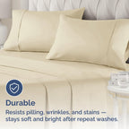 Queen Pillow Cases - 2 Pack - Super Soft Pillowcase Covers - Envelope Enclosure - Hotel Quality Pillow Protectors - Wrinkle Free, Fade, Shrink & Stain Resistant - Machine Washable - 20" x 30" (Cream)