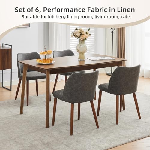 Modern Dining Chairs Set of 4, Upholstered Faux Leather Kitchen Side Chairs w...