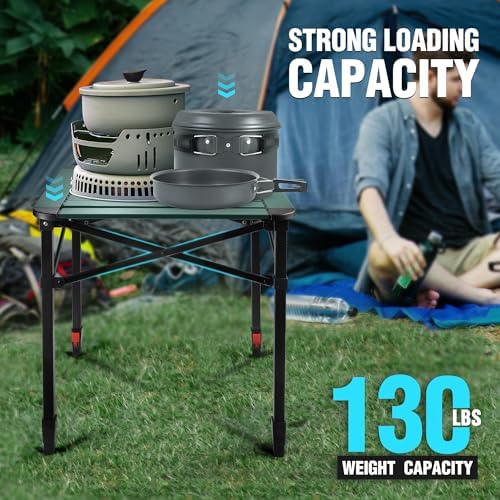 VILLEY Folding Camping Square Table, Portable Aluminum Table, Medium | Lightw...