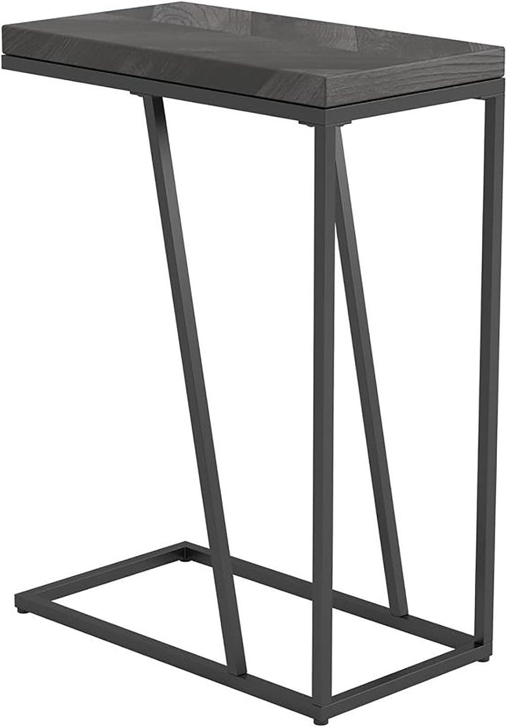 Rustic Grey Herringbone and Sandy Black Accent Table