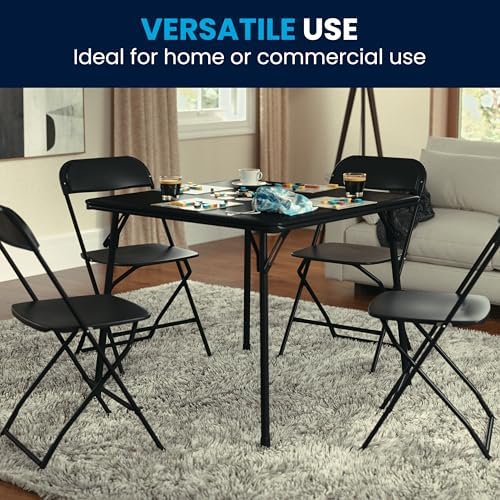 Flash Furniture Madelyn 33.5" Folding Card Table, Black