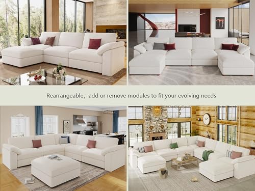EASE MOOSE Oversized Sectional Modular Sofa,Comfty U Shape Sectional Modern D...