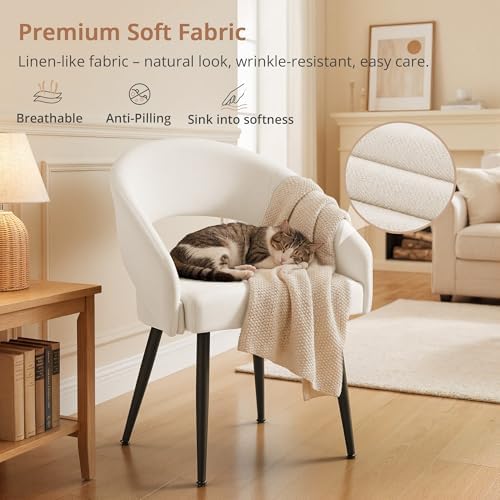 LUE BONA Modern Dining Chairs Set of 4, Beige