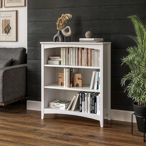Shaker Style 3 Shelf Bookcase / Solid Wood / 36" High / Adjustable Shelv...