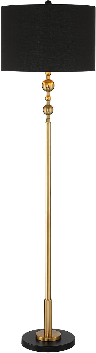 Possini Euro Design Harlowe 63" Tall Black and Gold Floor Lamp Living Room