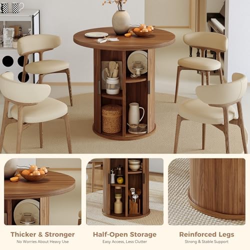Nalupatio 31.5 Inch Round Dining Table for 2, Versatile Two-Person Kitchen Ta...