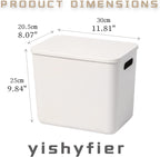 Plastic Storage Baskets With Lid Organizing Container Lidded Knit Storage Organizer Bins for Shelves Drawers Desktop Closet Playroom Classroom Office (4L, Light grey)