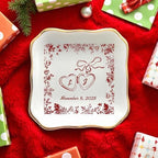 Custom Ceramic Ring Dish, Jewelry Tray, Personalized Trinket Jewelry Dish For Rings Earrings Necklaces Bracelet, Monogrammed Gifts For Women, Friends, Mother, Birthday Engagement and Christmas Gift