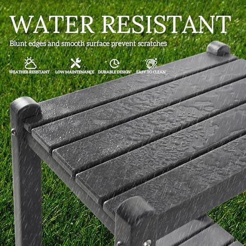 WestinTrends Malibu 36" Outdoor Adirondack HDPE 2-Tier Patio Side Table,...