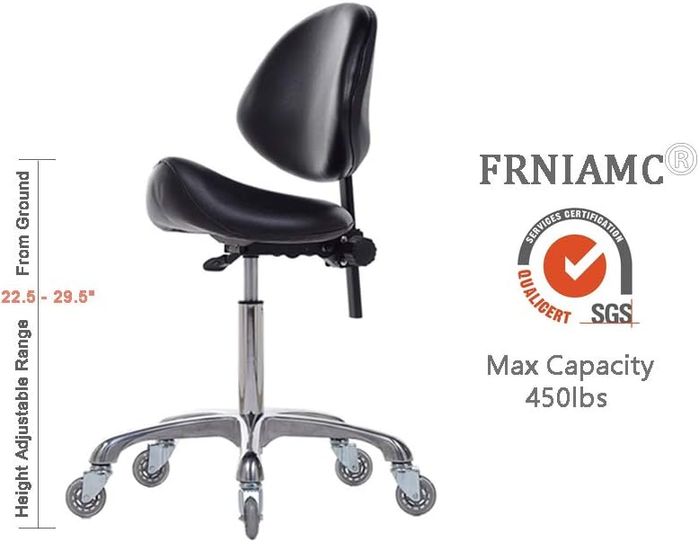 Adjustable Saddle Stool Chairs with Back Support Ergonomic for Medical Clinic...