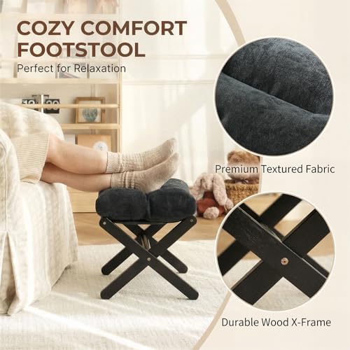 Baveke Foldable Ottoman Foot Rest for Chair, Small Foot Stools Ottoman for Ho...