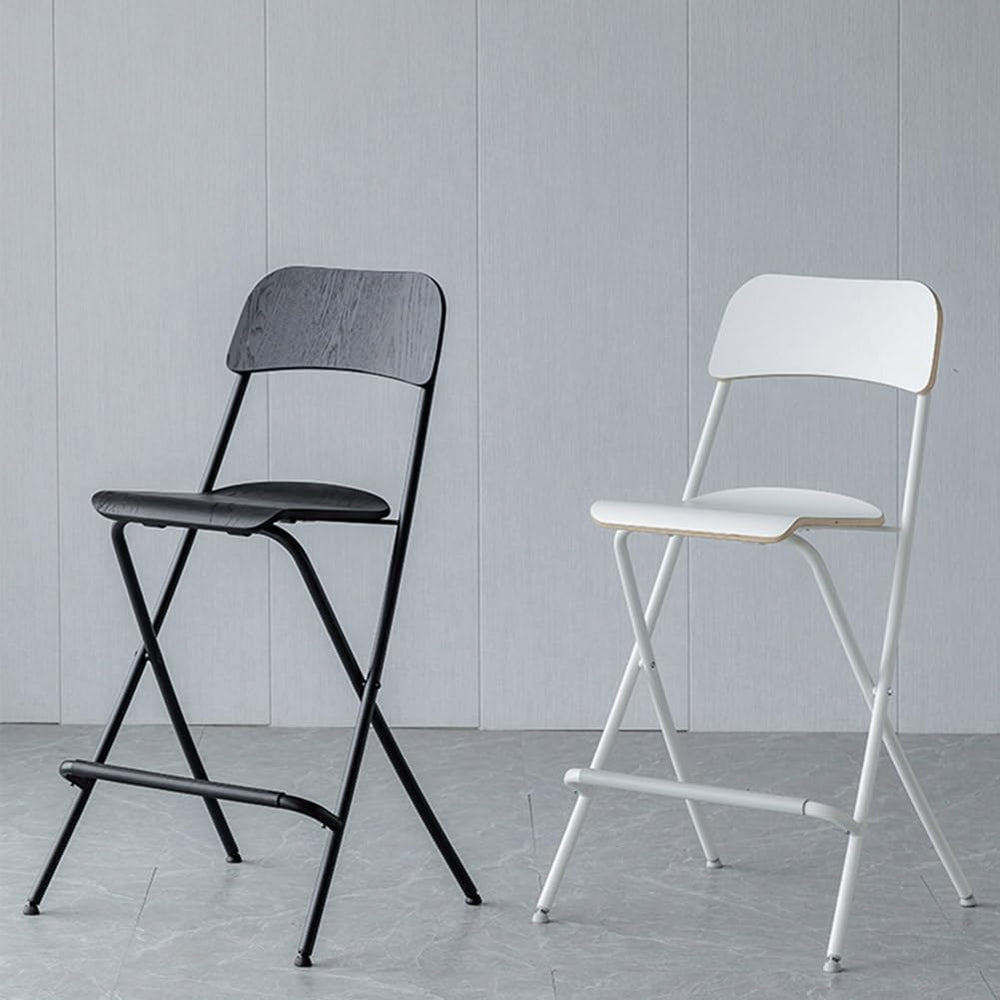 25in/29in Folding Breakfast Bar Stool, Modern Foldable Wooden Seat Tall Chair...