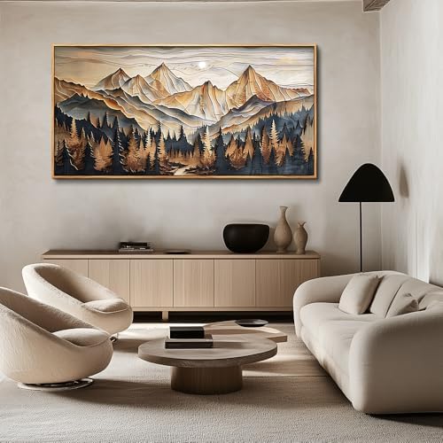 Wood Farmed Canvas Wall Art For Living Room Large Wall Decor For Office Bedro...