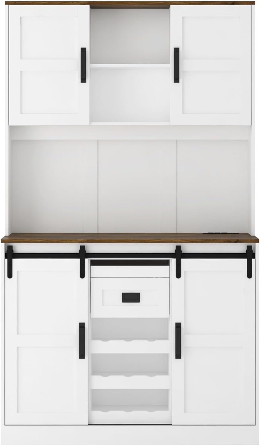 74 Inch Tall Freestanding Pantry Storage Cabinet Cupboard Unit, Six Doors, Du...