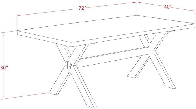 East West Furniture X727MZ748-7 7 Piece Dining Table Set Consist of a Rectangle Dining Room Table with X-Legs and 6 Coffee Linen Fabric Upholstered Chairs, 40x72 Inch, Multi-Color