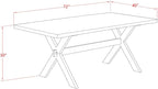 East West Furniture X727MZ748-7 7 Piece Dining Table Set Consist of a Rectangle Dining Room Table with X-Legs and 6 Coffee Linen Fabric Upholstered Chairs, 40x72 Inch, Multi-Color