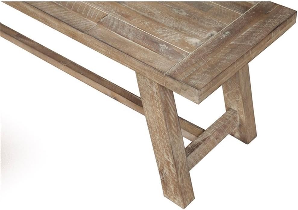 Alpine Furniture Newberry Acacia Bench, Weathered Natural