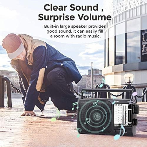 NOAA Weather AM FM Portable Radio, 3 D Batteries or AC Adapter Powered