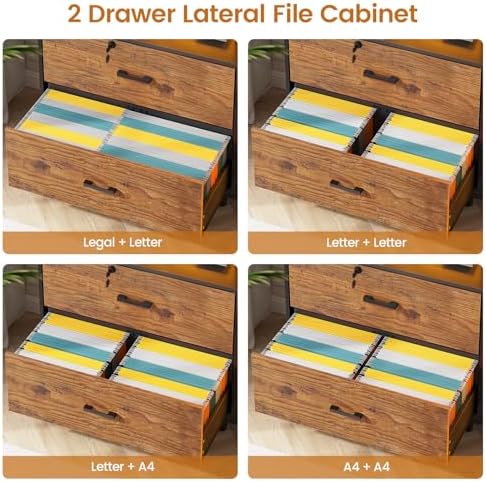 SEDETA 59" Filing Cabinet with Lock Drawers fits Legal Size for Home Off...