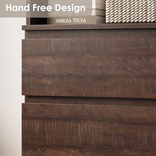 IDEALHOUSE 70" Tall Bookcase with Drawers, Open Book Shelves Library Boo...
