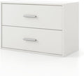 Homes: Inside + Out Apexa 2-Drawer Wooden Stackable Storage Drawers, Small Food Pantry Cabinet, Cajonera De Madera, Underbed Drawer Dorm Teen Room Decor & Bedroom, Home Office, Kitchen, White