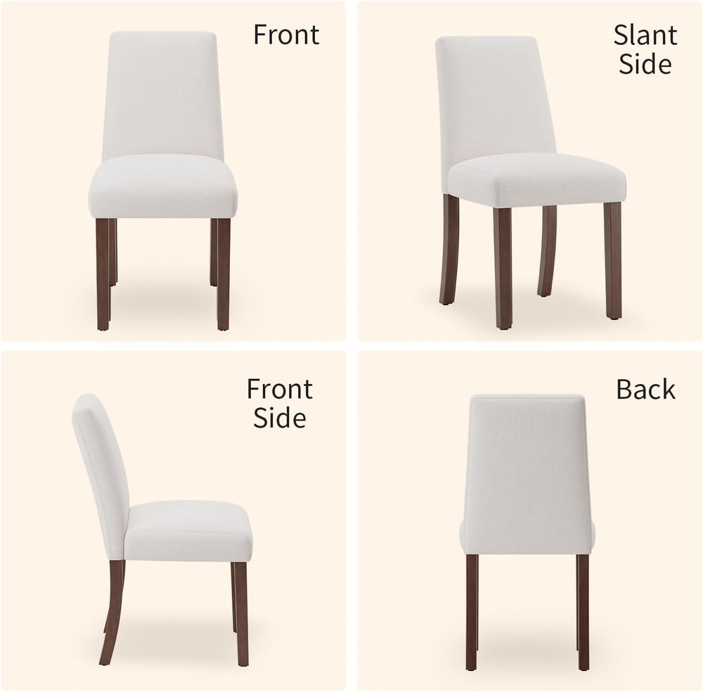 Dining Chairs Set of 4, Parsons Chairs for Small Spaces, Light Beige | Modern...